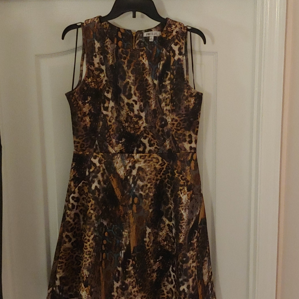 Leopard print scuba dress